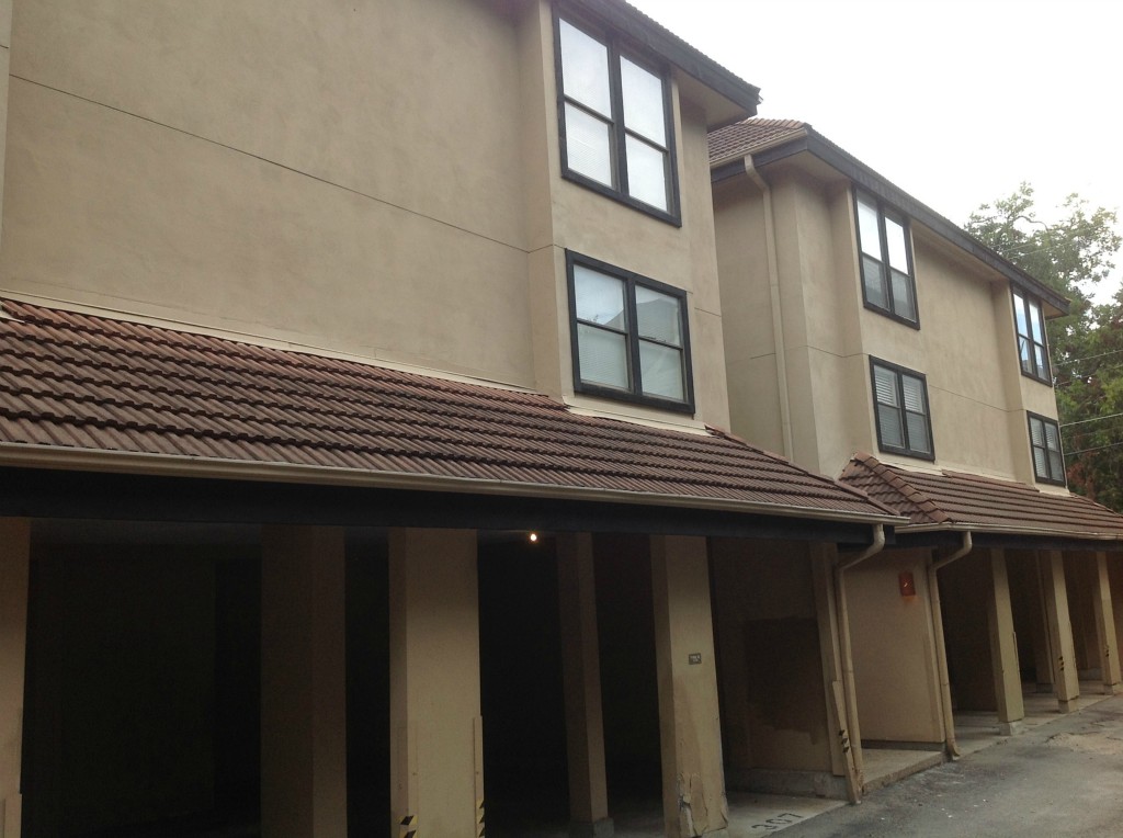 a front view of a building