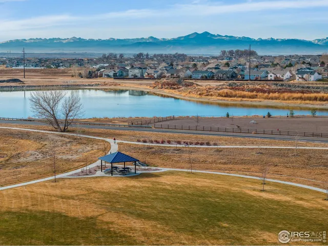 a view of a lake with a mountain