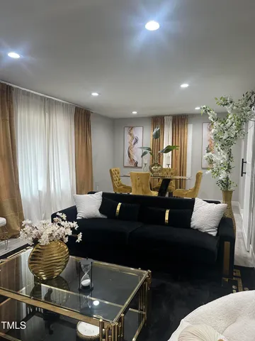 a living room with furniture