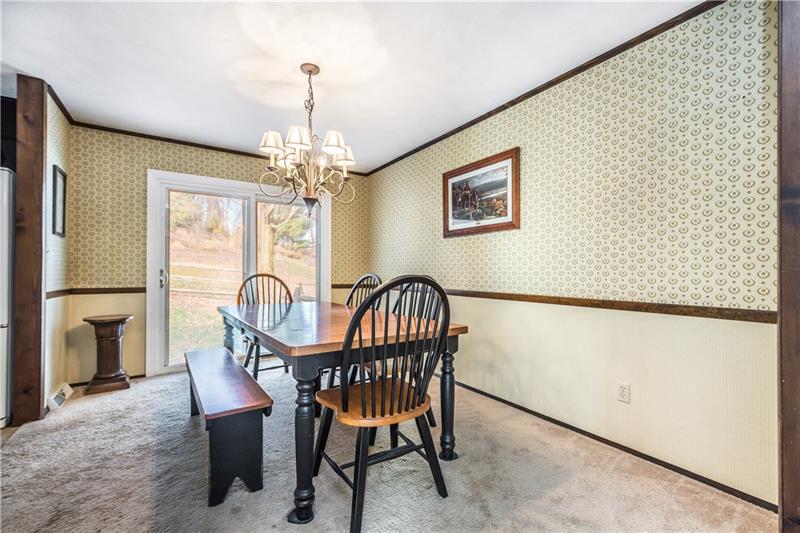 207 Steiner Bridge Road Valencia, PA 16059 - Photo 15 of 24 Dining Room with sliding glass doors to fenced in backyard