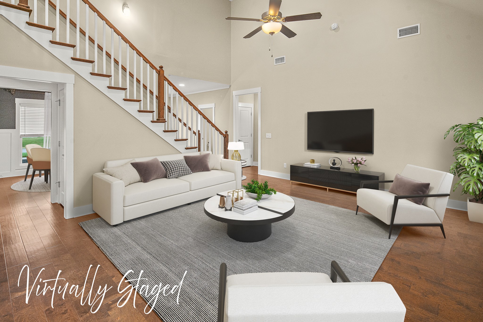 1105 Pegasus Run Lascassas, TN 37085 - Photo 9 of 48 a living room with furniture a lamp and a flat screen tv
