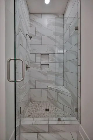 a bathroom with a shower