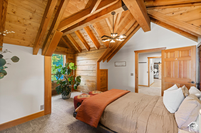 5878 Snowbasin Road Huntsville, UT 84317 - Photo 33 of 90 Vaulted wood-paneled ceiling with exposed beams