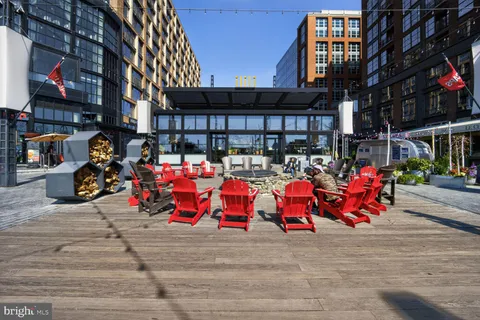 a view of street with seating space