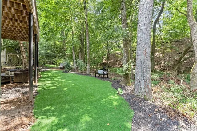 a view of yard with green space