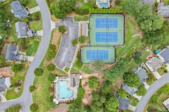 an aerial view of multiple house