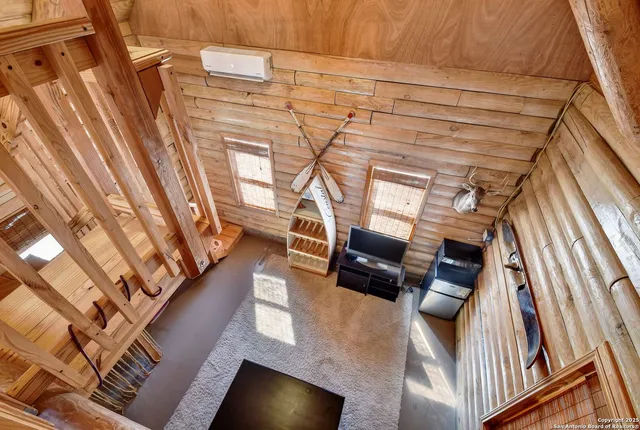 a view of a living room with furniture