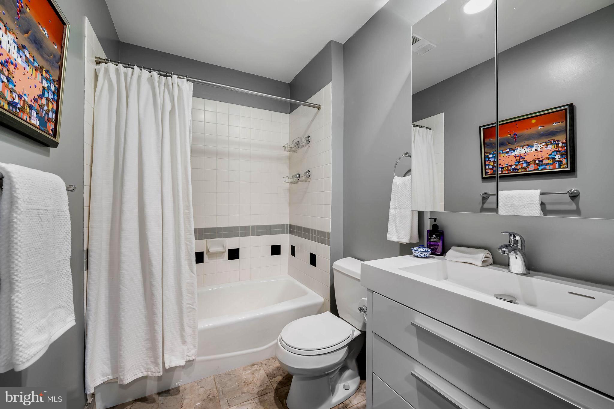 2901 Boston Street, Unit 513 Baltimore, MD 21224 - Photo 24 of 62 a bathroom with a sink a toilet and a bathtub