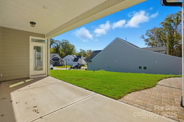 a view of a garden with a tree