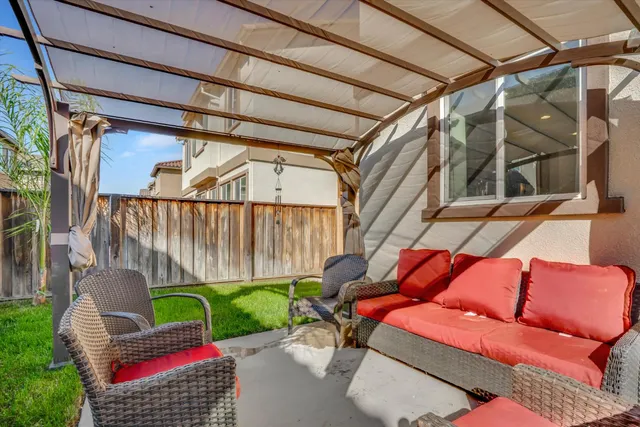 a outdoor living space with patio furniture