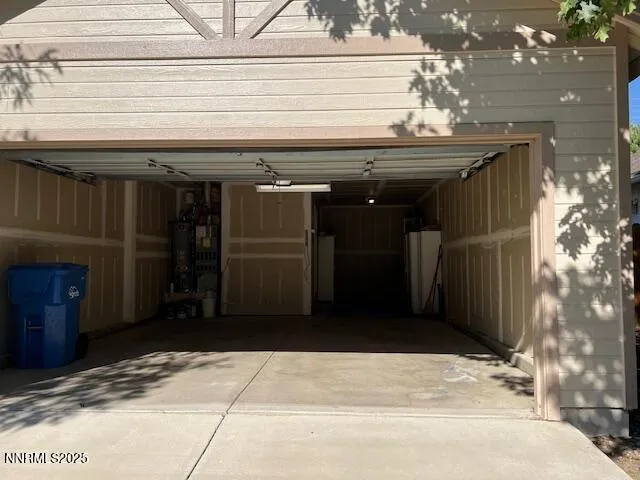 a view of a garage