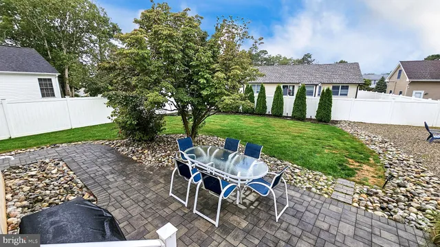 a view of a chairs and table in backyard of the house