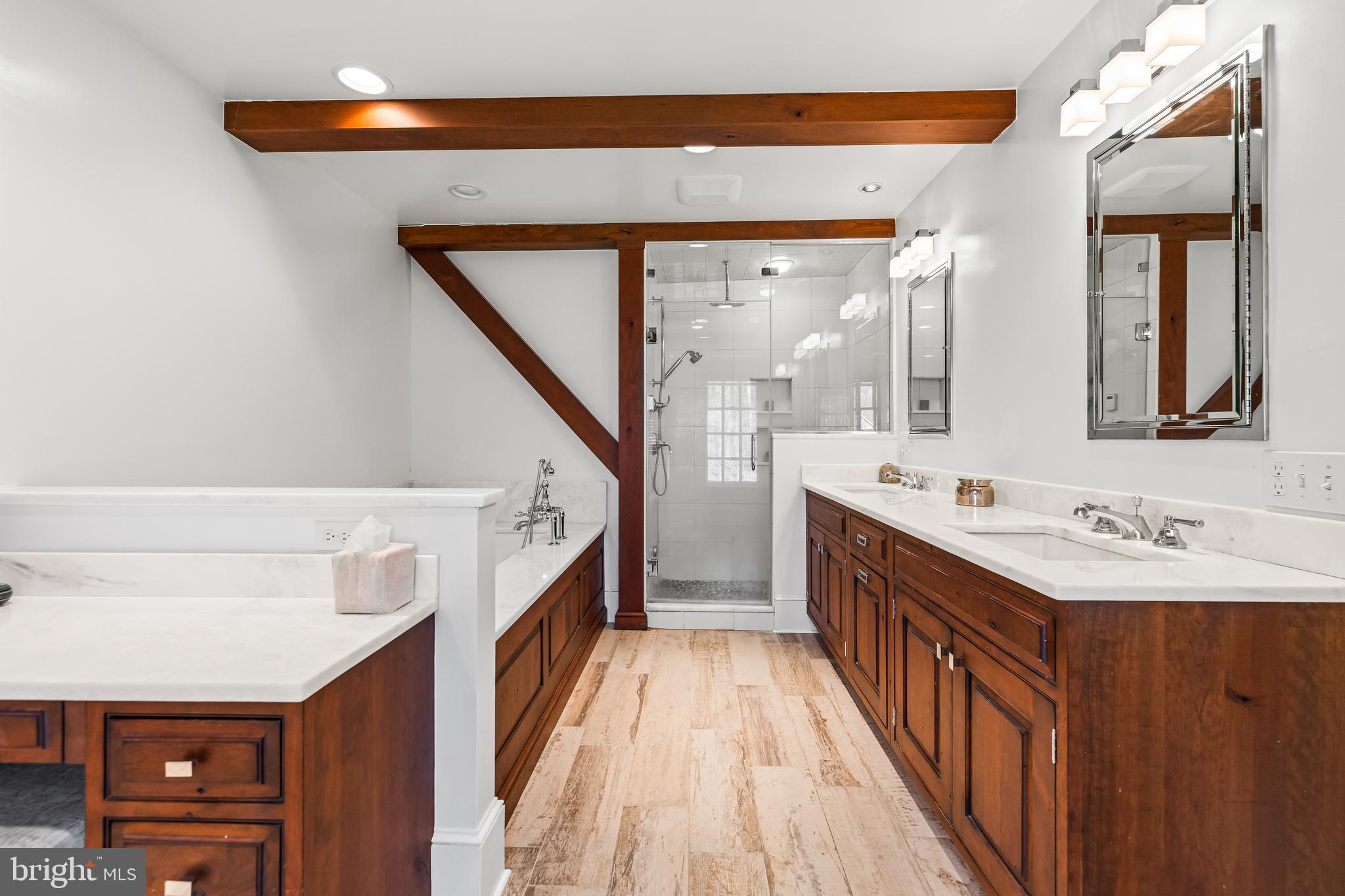 901 Chestnut Ridge Drive Lutherville-Timonium, MD 21093 - Photo 76 of 138 a bathroom with a sink a mirror and a shower