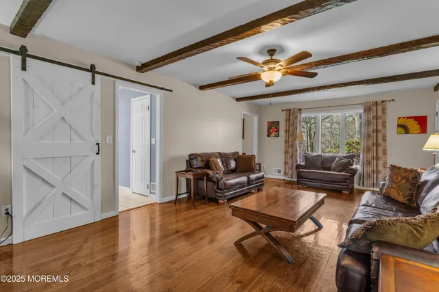 a living room with furniture