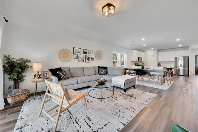 a living room with furniture