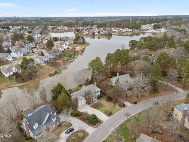 a view of a lake with mountain