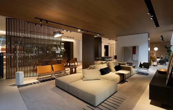 a living room with furniture