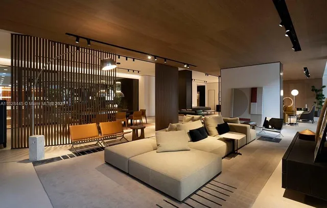 a living room with furniture