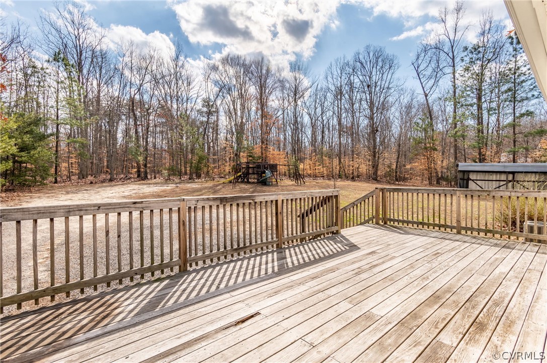 3165 Sandy Hook Road Sandy Hook, VA 23153 - Photo 18 of 25 a view of a wooden deck