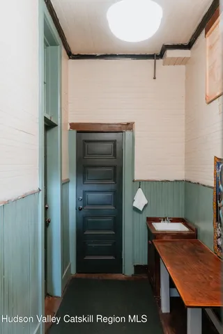 a kitchen with a stove and cabinets