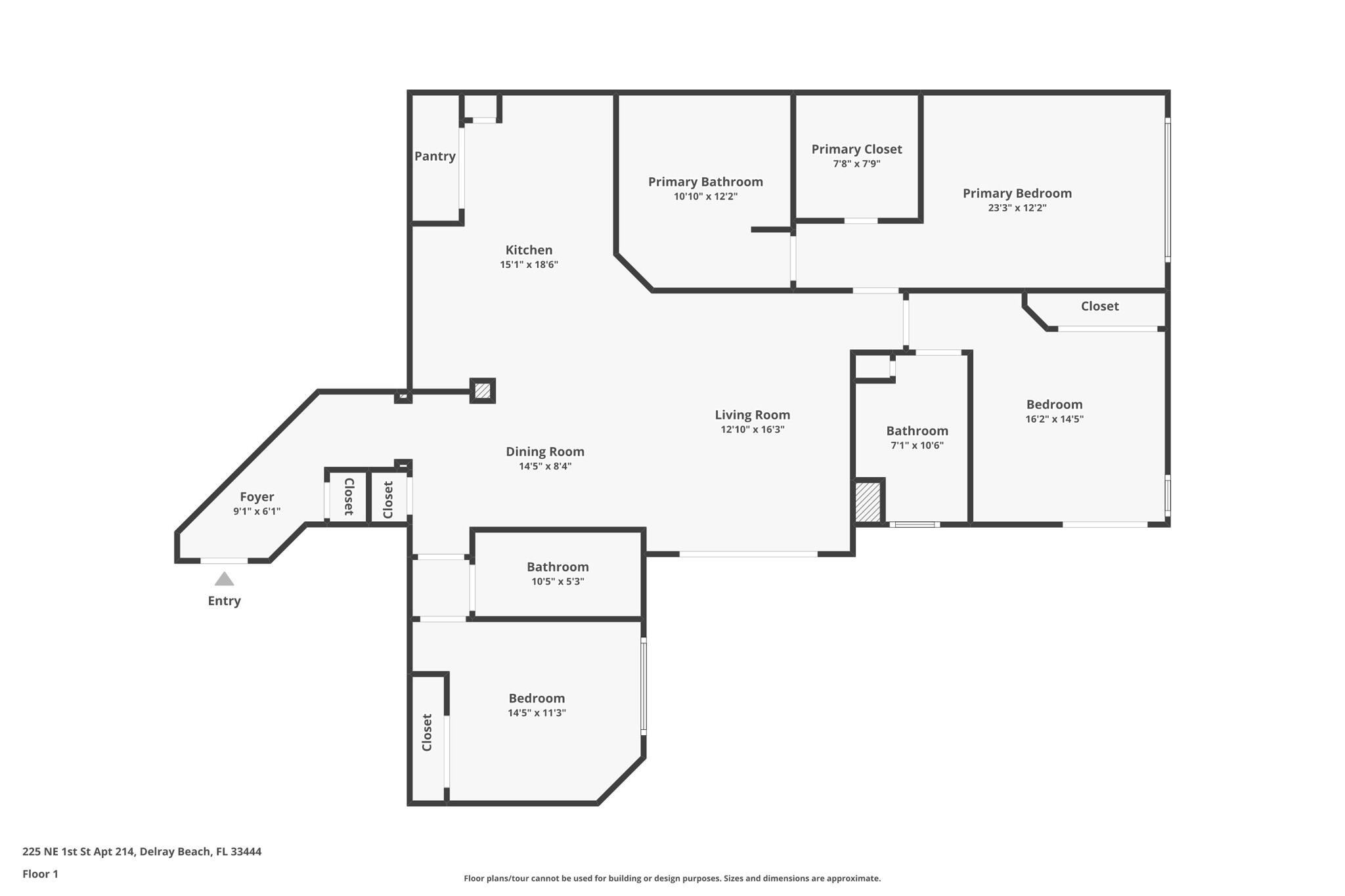 225 Northeast 1st Street, Unit 214 Delray Beach, FL 33444 - Photo 56 of 56 floor plan