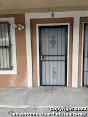 a view of a wooden door