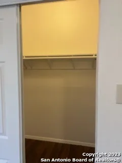 a view of small space with wooden floor