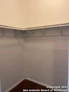 a view of small space with racks on the wall