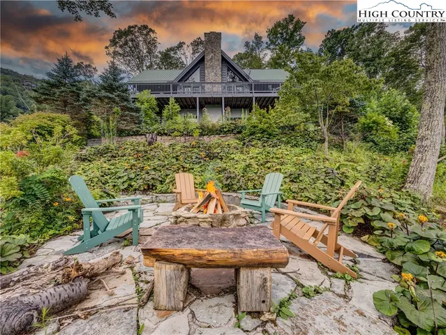 a view of a table and chairs in patio