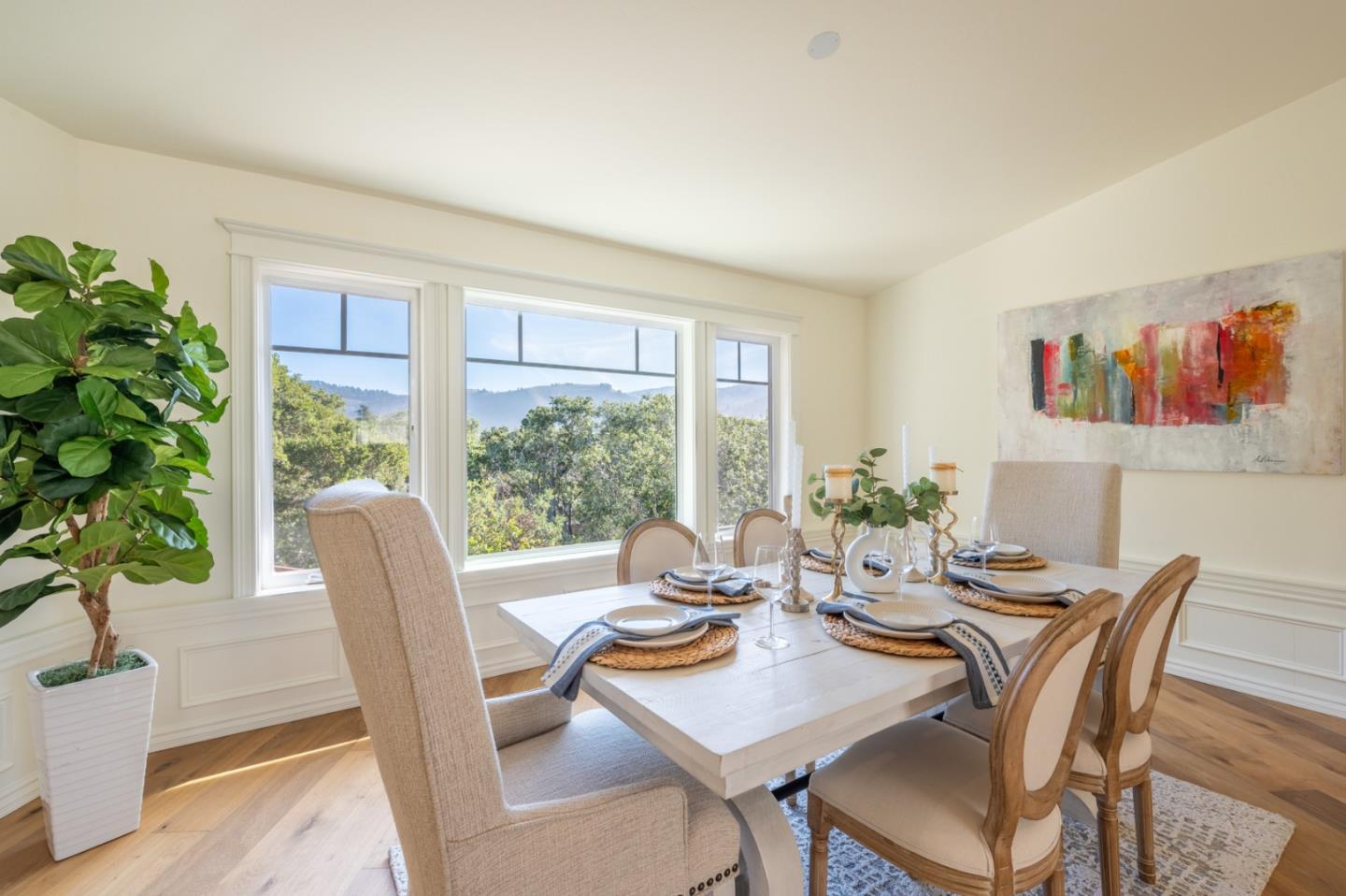 26345 Ladera Drive Carmel, CA 93923 - Photo 10 of 41 a view of a dining room with furniture window and wooden floor