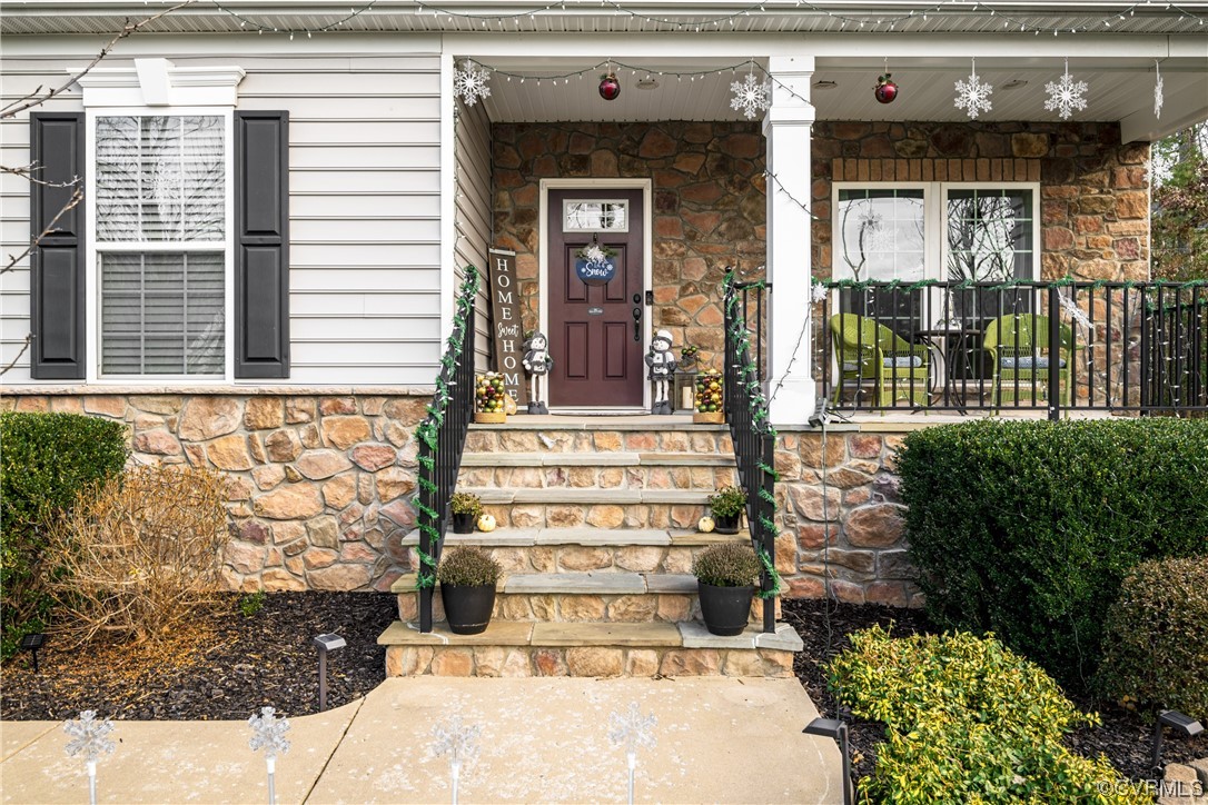 7031 Crackerberry Drive Moseley, VA 23120 - Photo 3 of 47 a front view of a house with glass windows and door