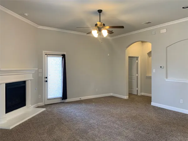 a view of a chandelier in a room