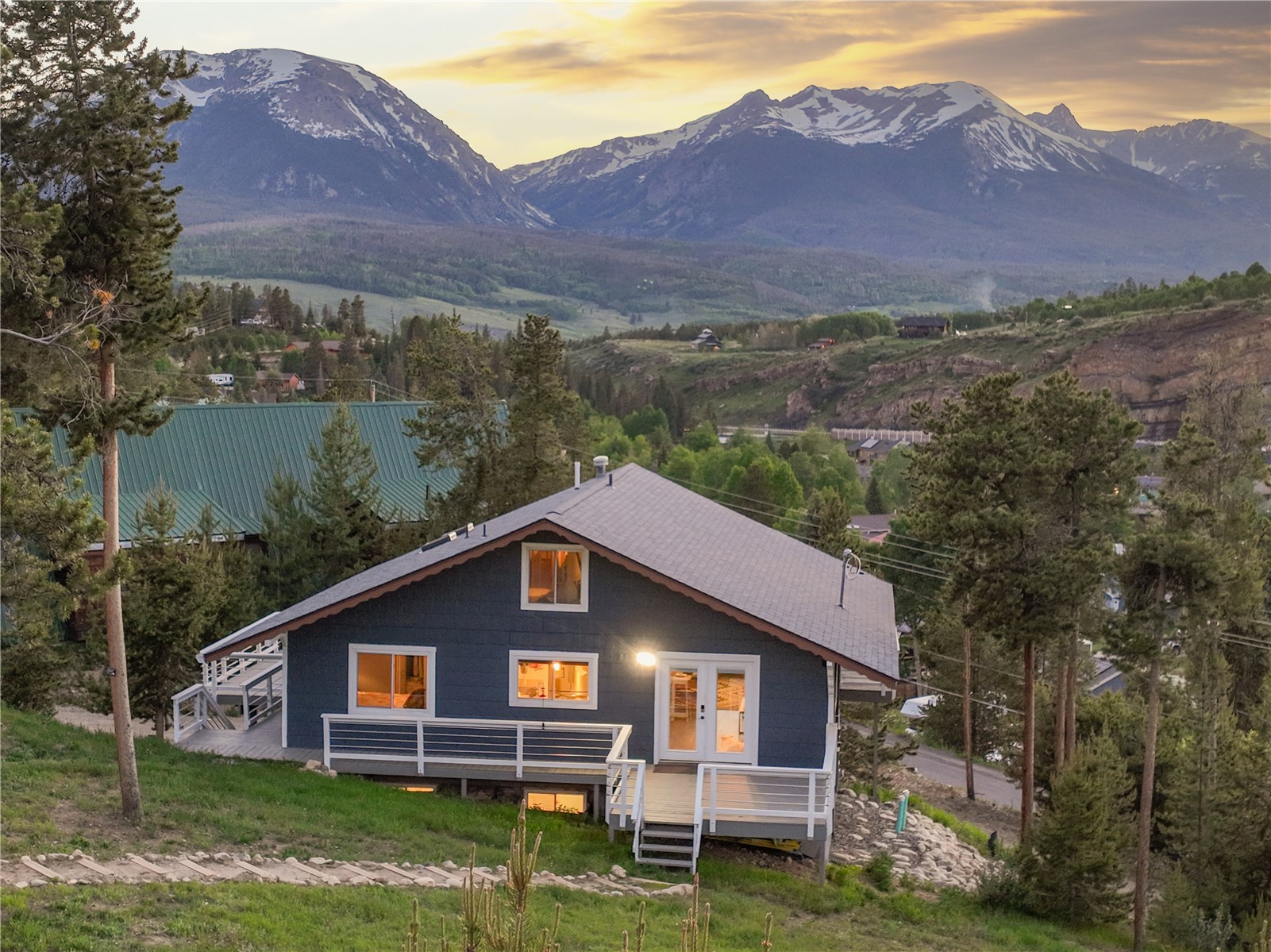 119 Evergreen Road Dillon, CO 80435 - Photo 1 of 36 Evening Exterior, huge views down valley. Amazing sunsets.