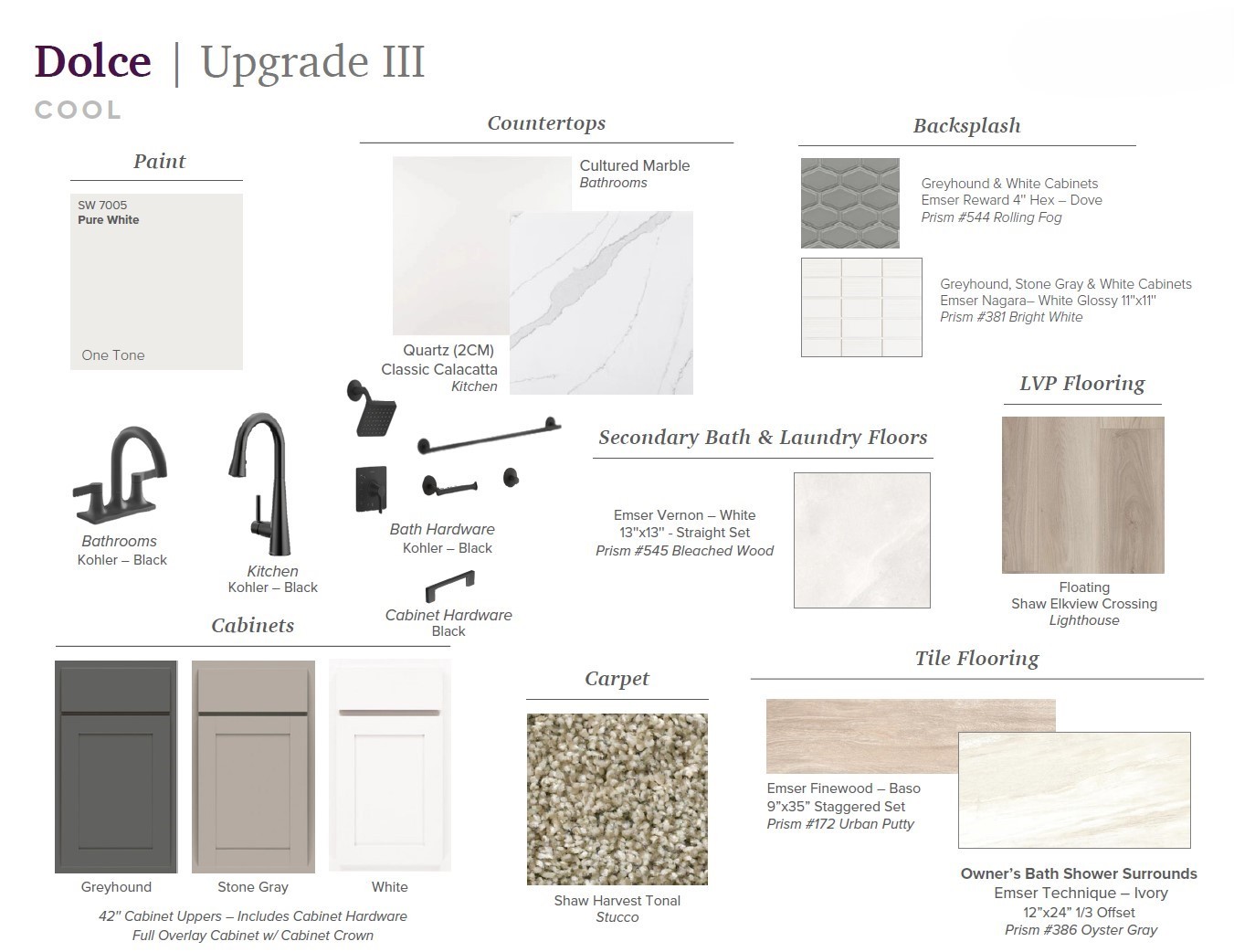 Interior Design Package - Dolce III with White Cabinets