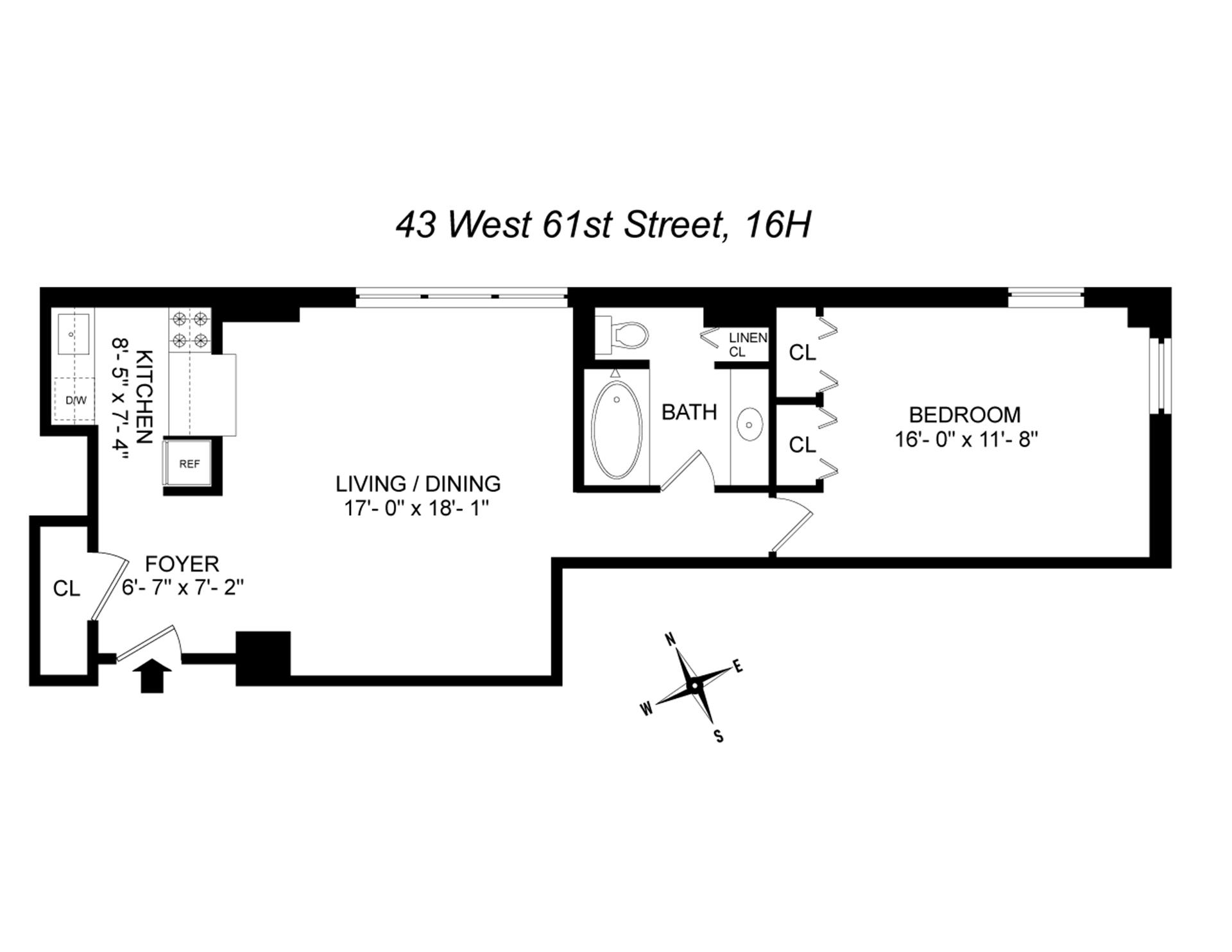 43 West 61st St Unit 16H  