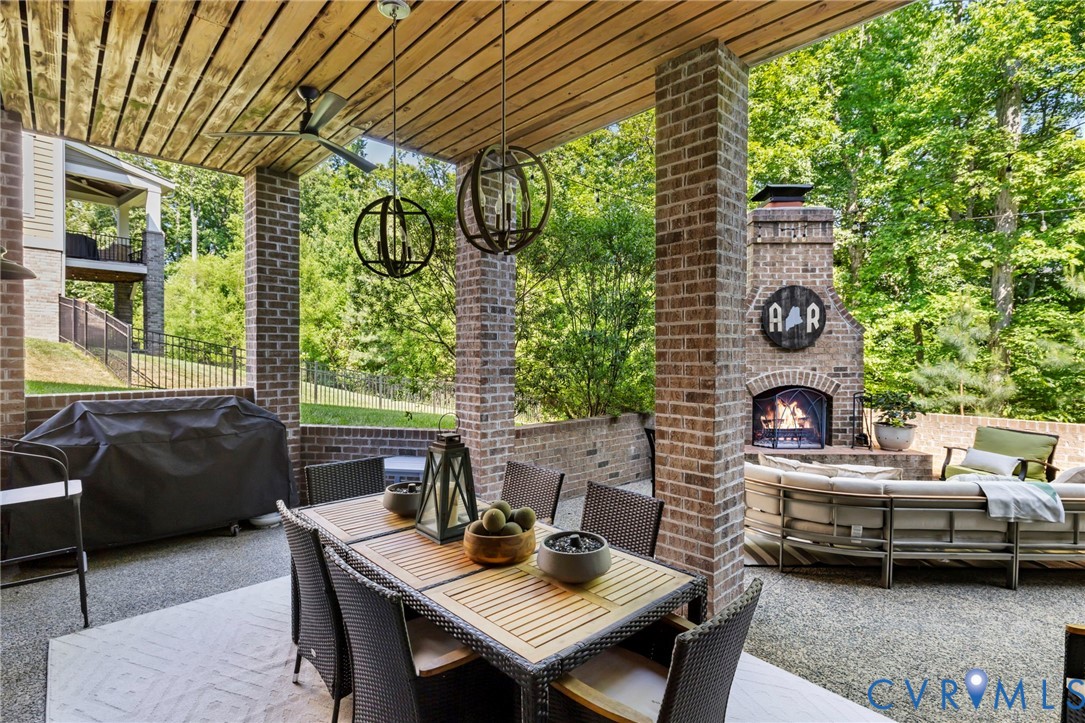 1925 Muswell Court Midlothian, VA 23112 - Photo 57 of 64 Covered patio featuring a wood-finish ceiling, bri
