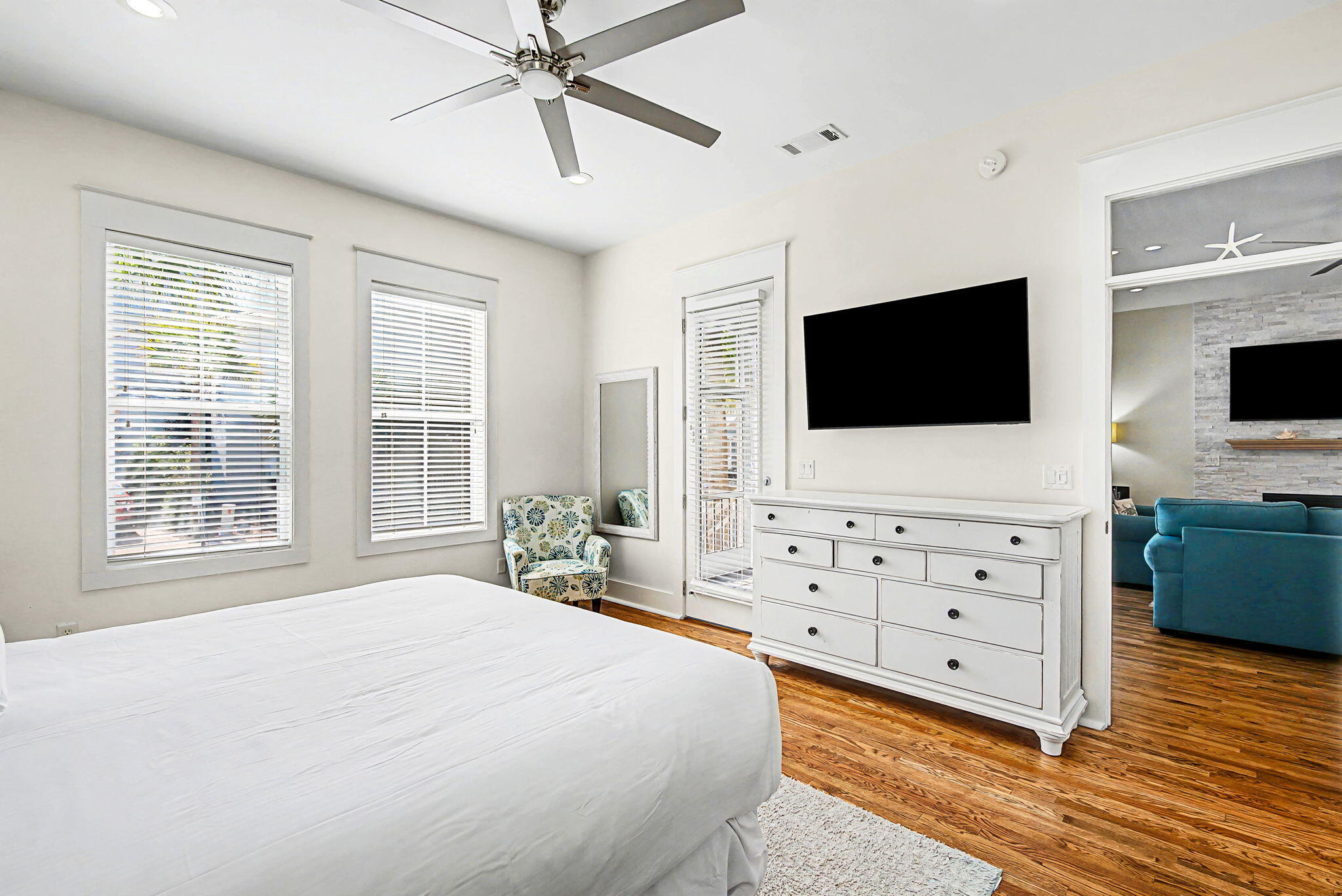 306 Beach Bike Way Inlet Beach, FL 32461 - Photo 14 of 33 a bedroom with a bed and a flat screen tv