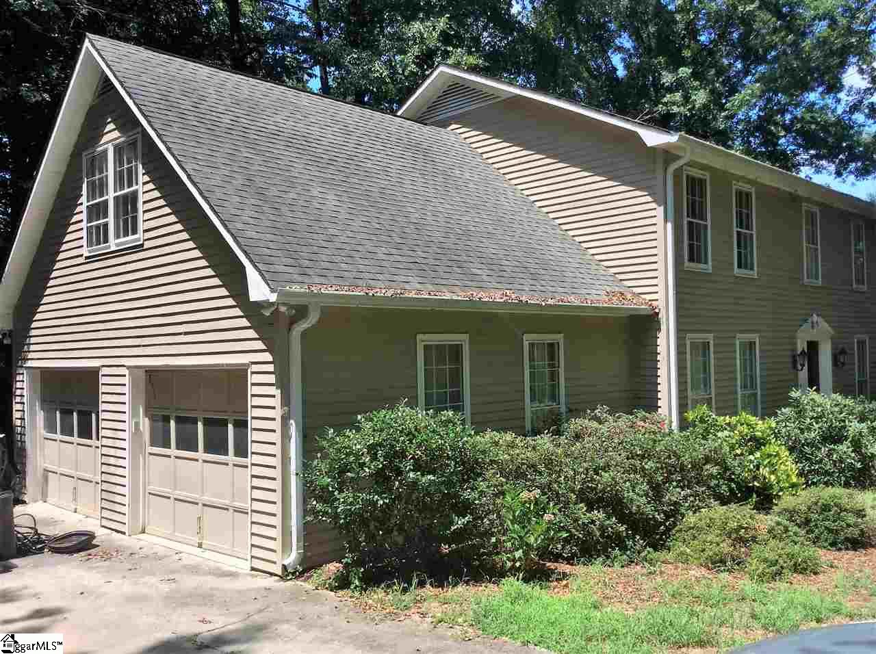 There are 2 closets within the garage, garage door opener and pulleys to hang a kayak.