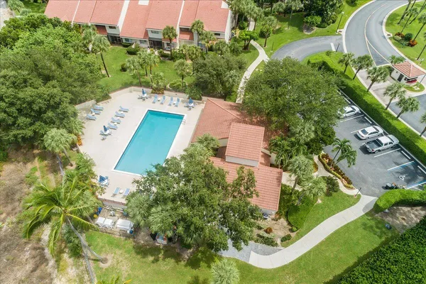 an aerial view of a house