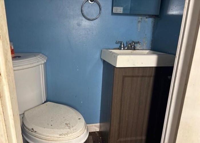 406 Grove Street McKees Rocks, PA 15136 - Photo 13 of 14 a bathroom with a sink toilet and vanity