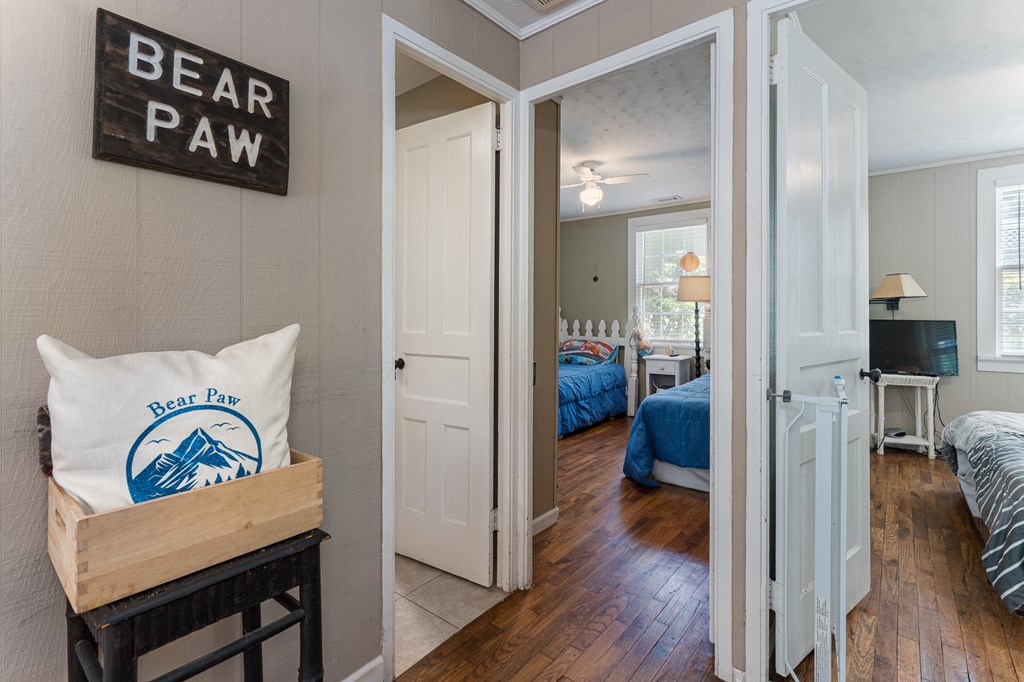 275 Village Road Murphy, NC 28906 - Photo 24 of 47 a view of a hallway and a livingroom with wooden floor