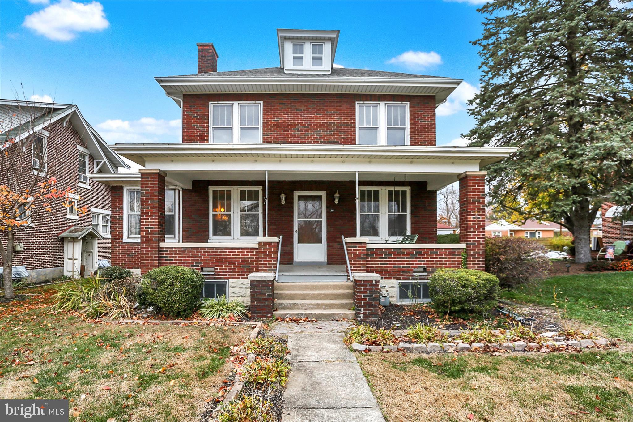 a front view of a house