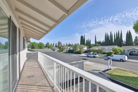 a view of a city from a balcony