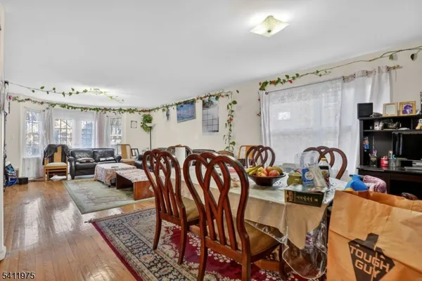 a dinning room with furniture