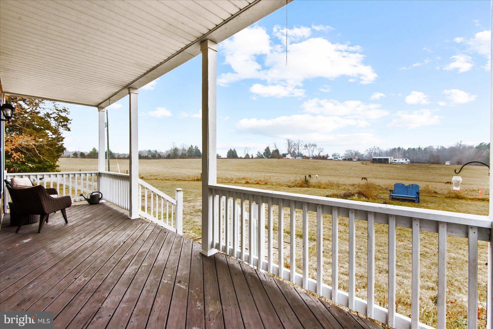 11310 St Just Road Unionville, VA 22567 - Photo 4 of 40 Serene porch view over open fields.