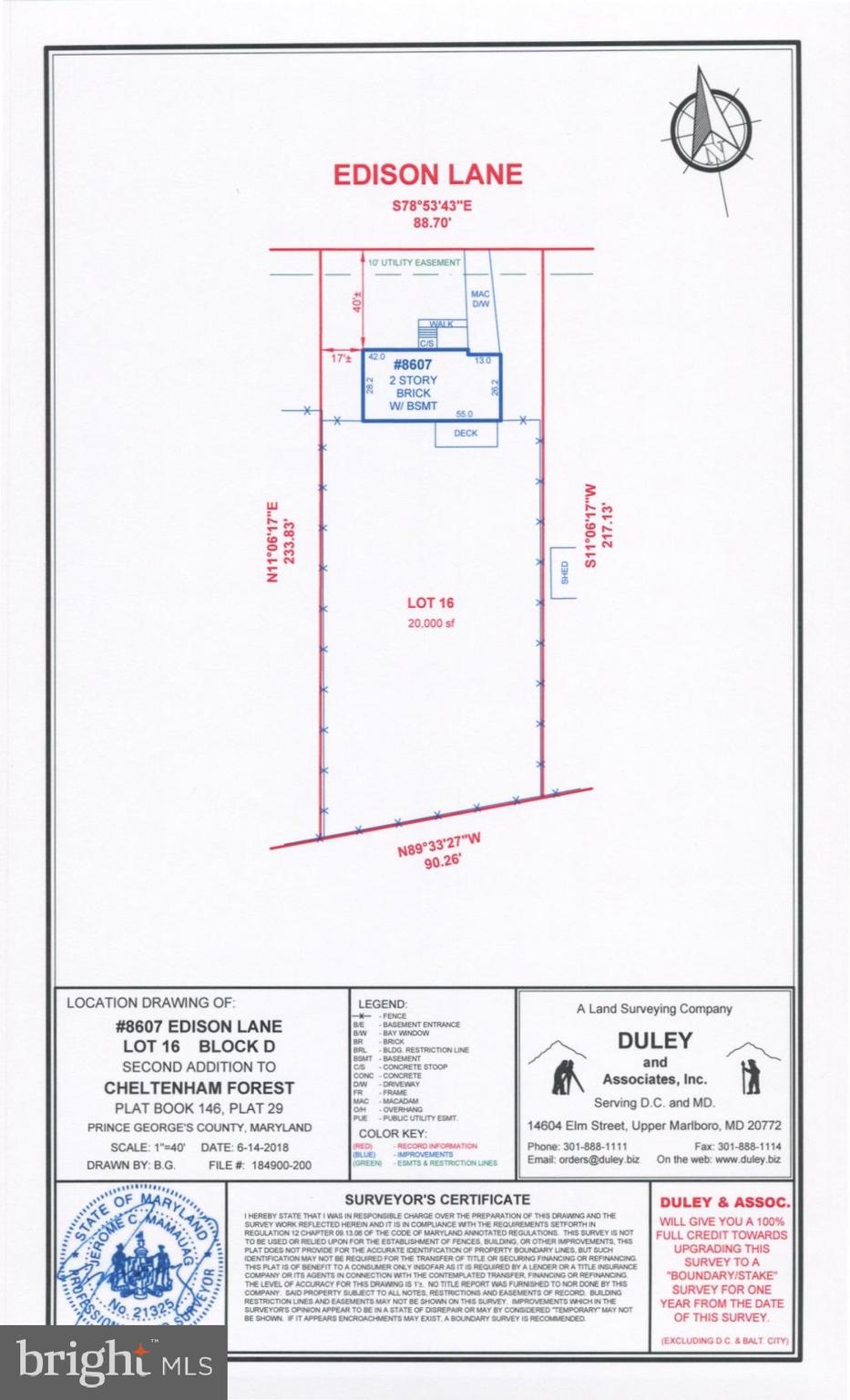 8607 Edison Lane Clinton, MD 20735 - Photo 51 of 52 Survey plat
