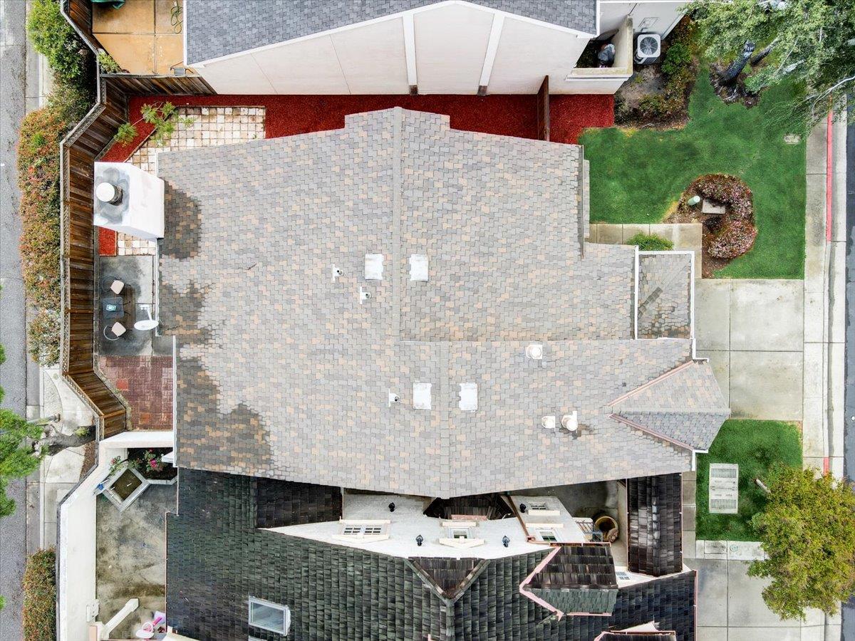 945 Oak Park Drive Morgan Hill, CA 95037 - Photo 41 of 46 an aerial view of a house with yard and seating space