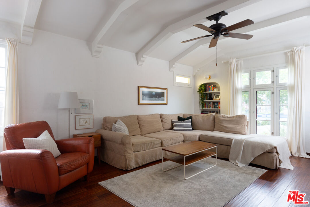 708 South Cedar Street Glendale, CA 91205 - Photo 12 of 38 a living room with furniture wooden floor and a ceiling fan