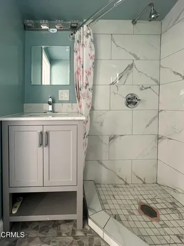 a bathroom with a shower