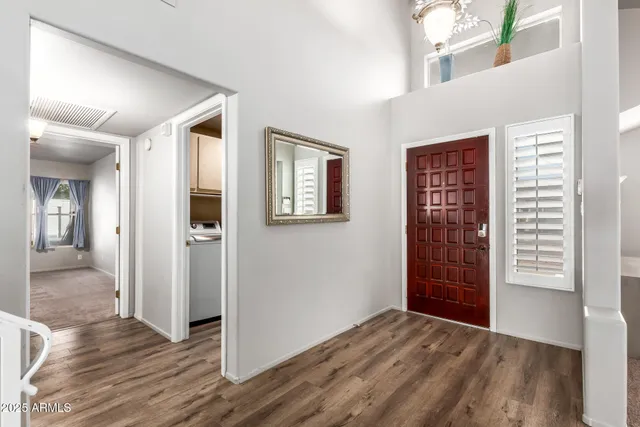 wooden floor and windows in a room